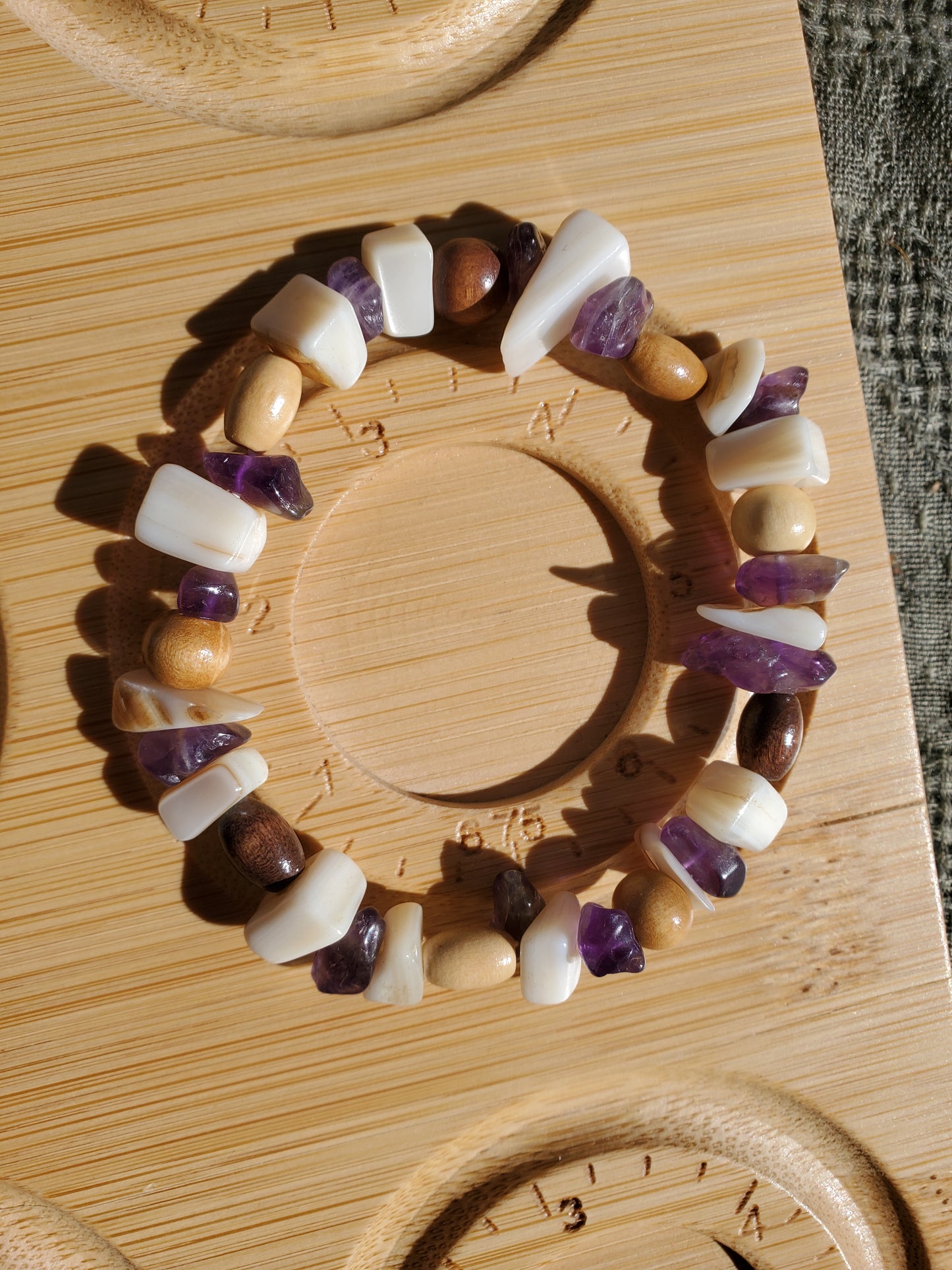 Amethyst, Shell and Wood