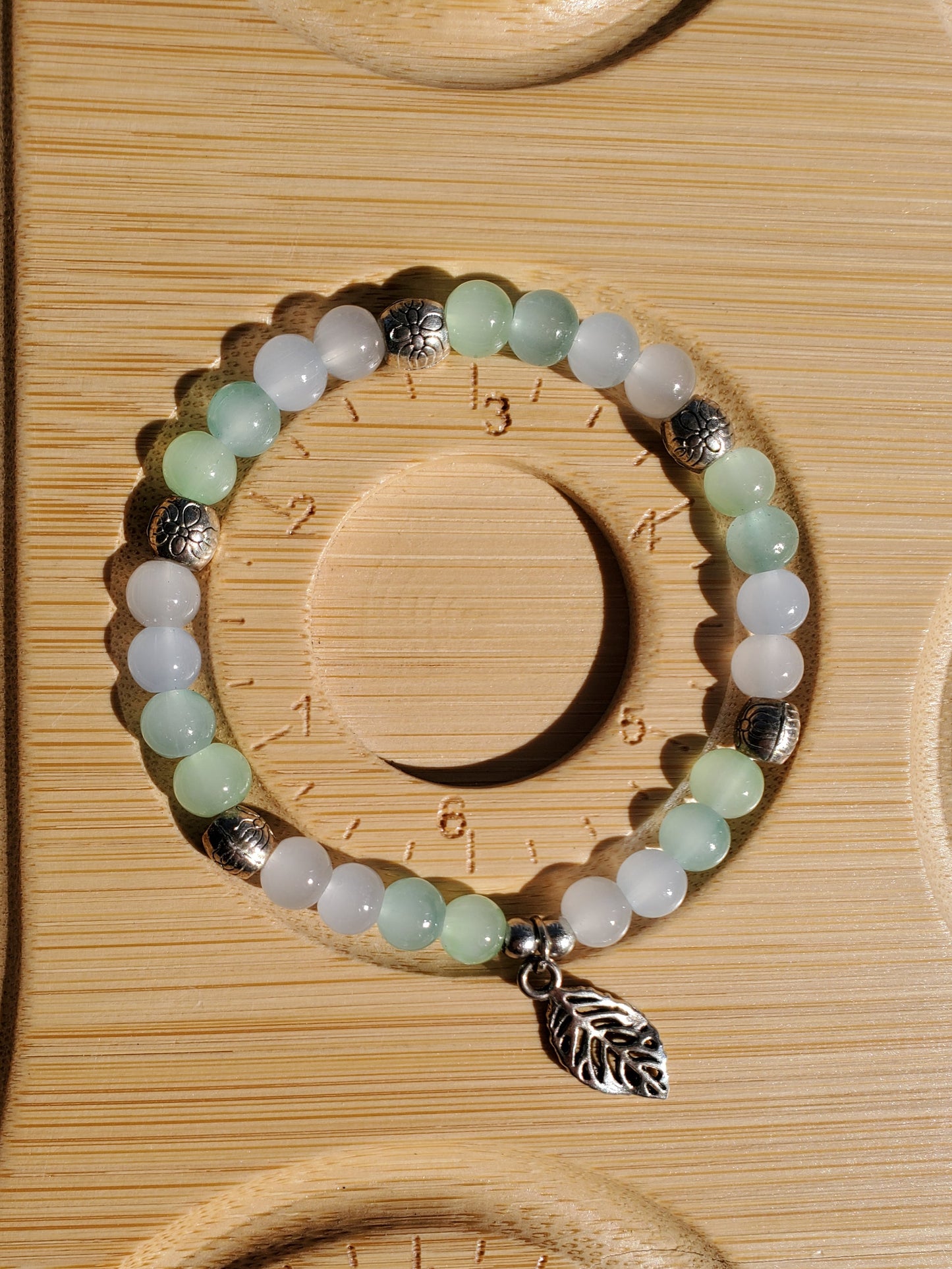 Silver, Blue & Green Leaf