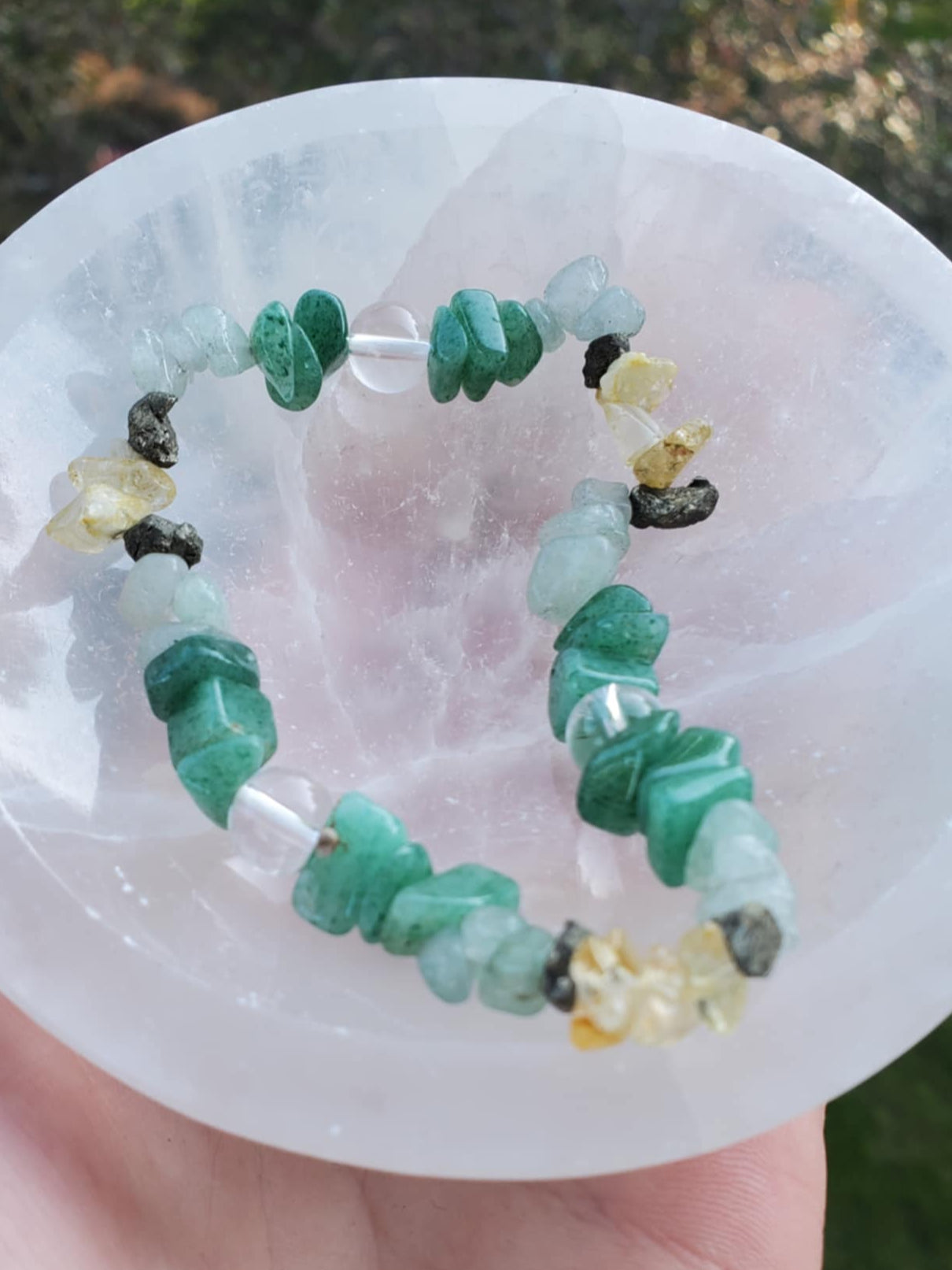 Blue and Green Aventurine, Citrine, Clear Quartz & Pyrite