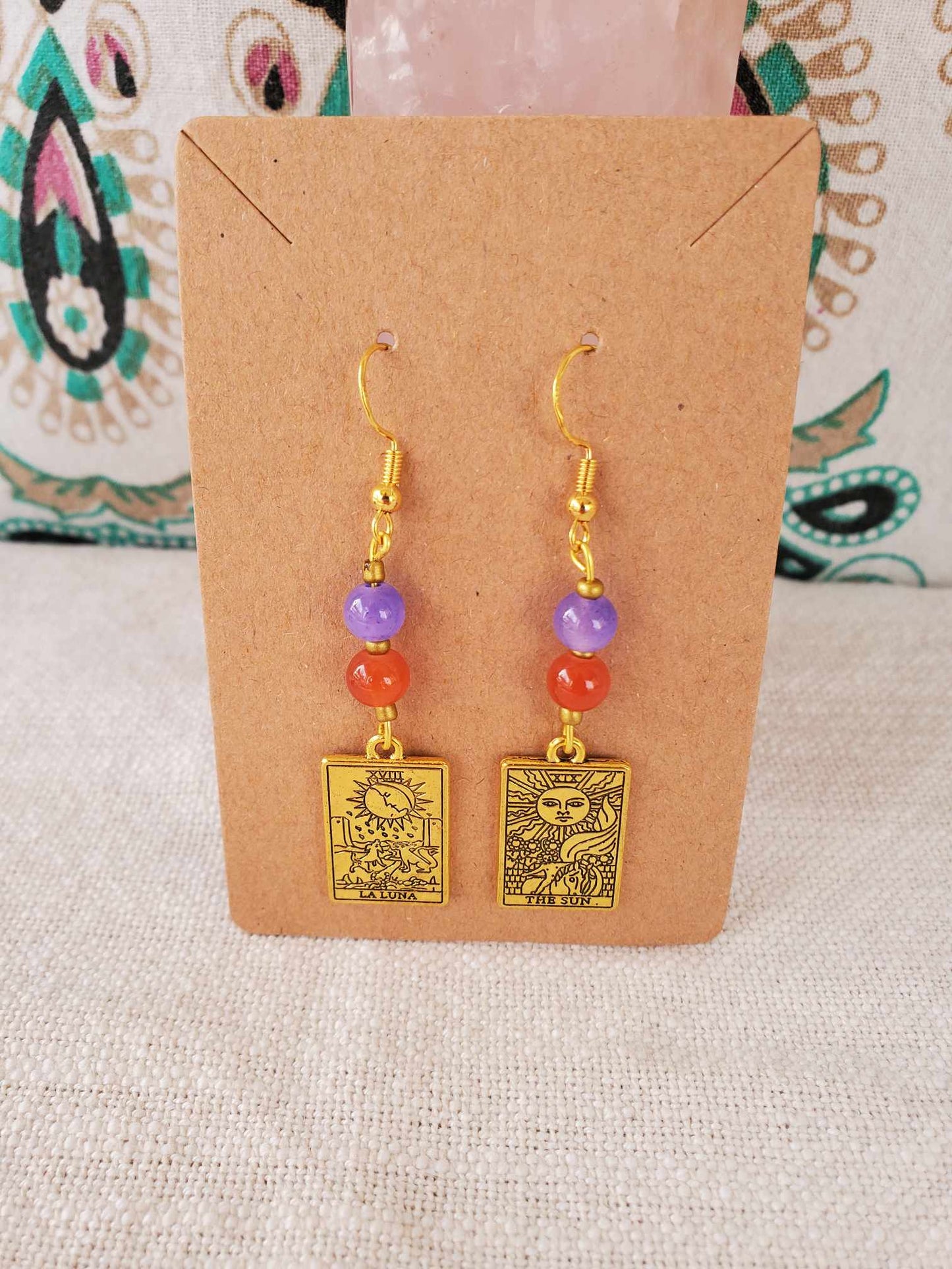 Earrings - Gold Sun & Moon Tarot