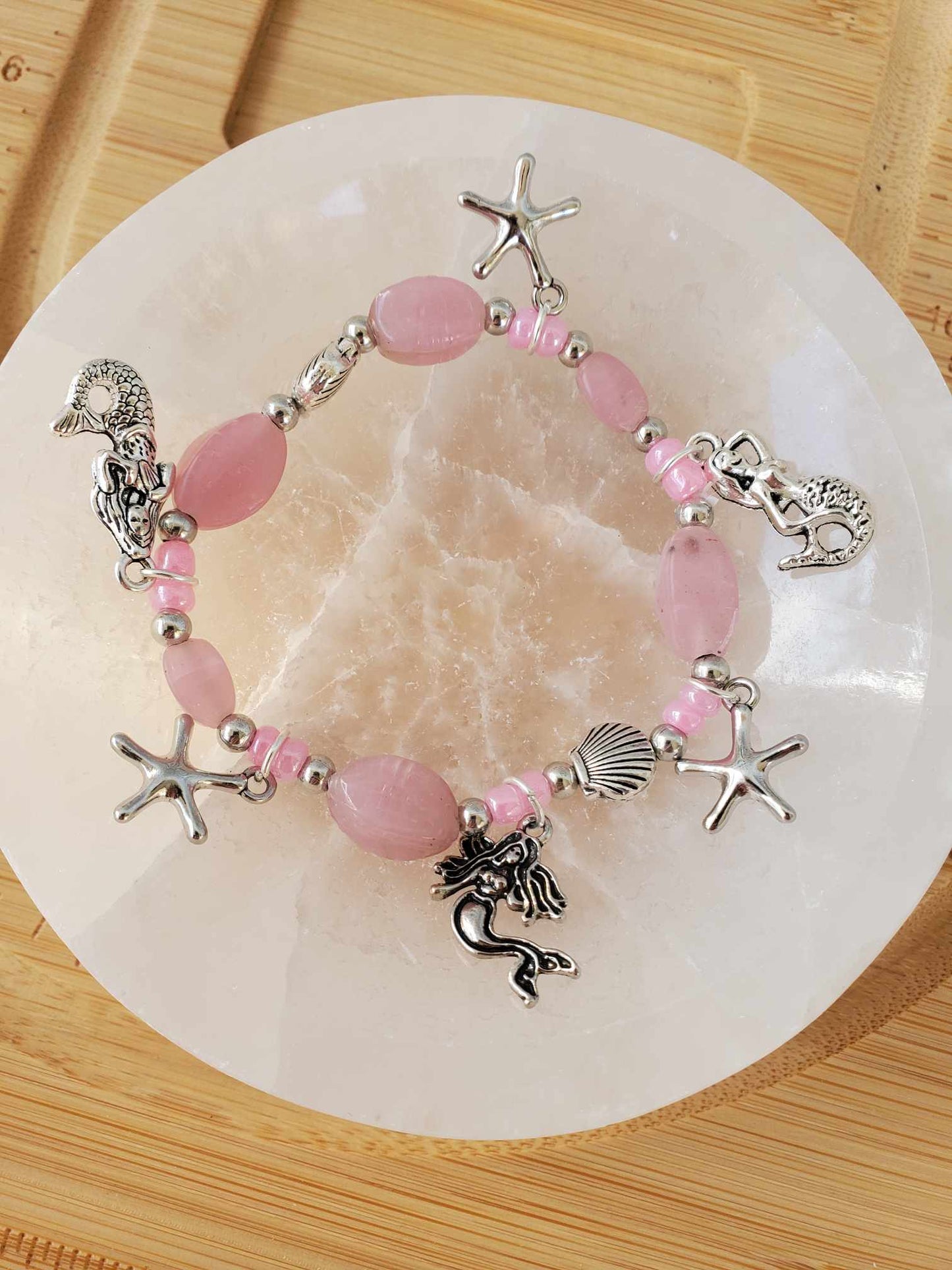 Pink Mermaid Charm Bracelet