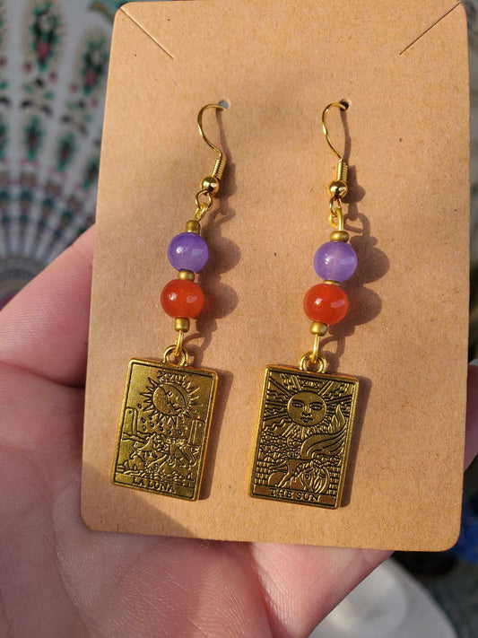 Earrings - Gold Sun & Moon Tarot