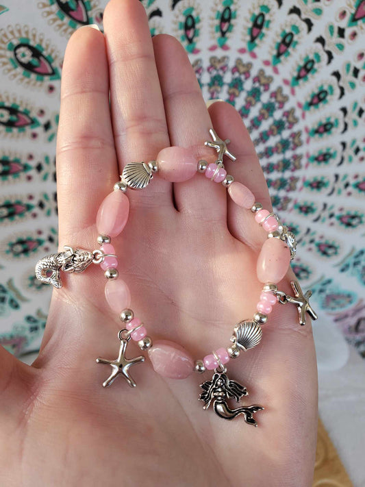 Pink Mermaid Charm Bracelet