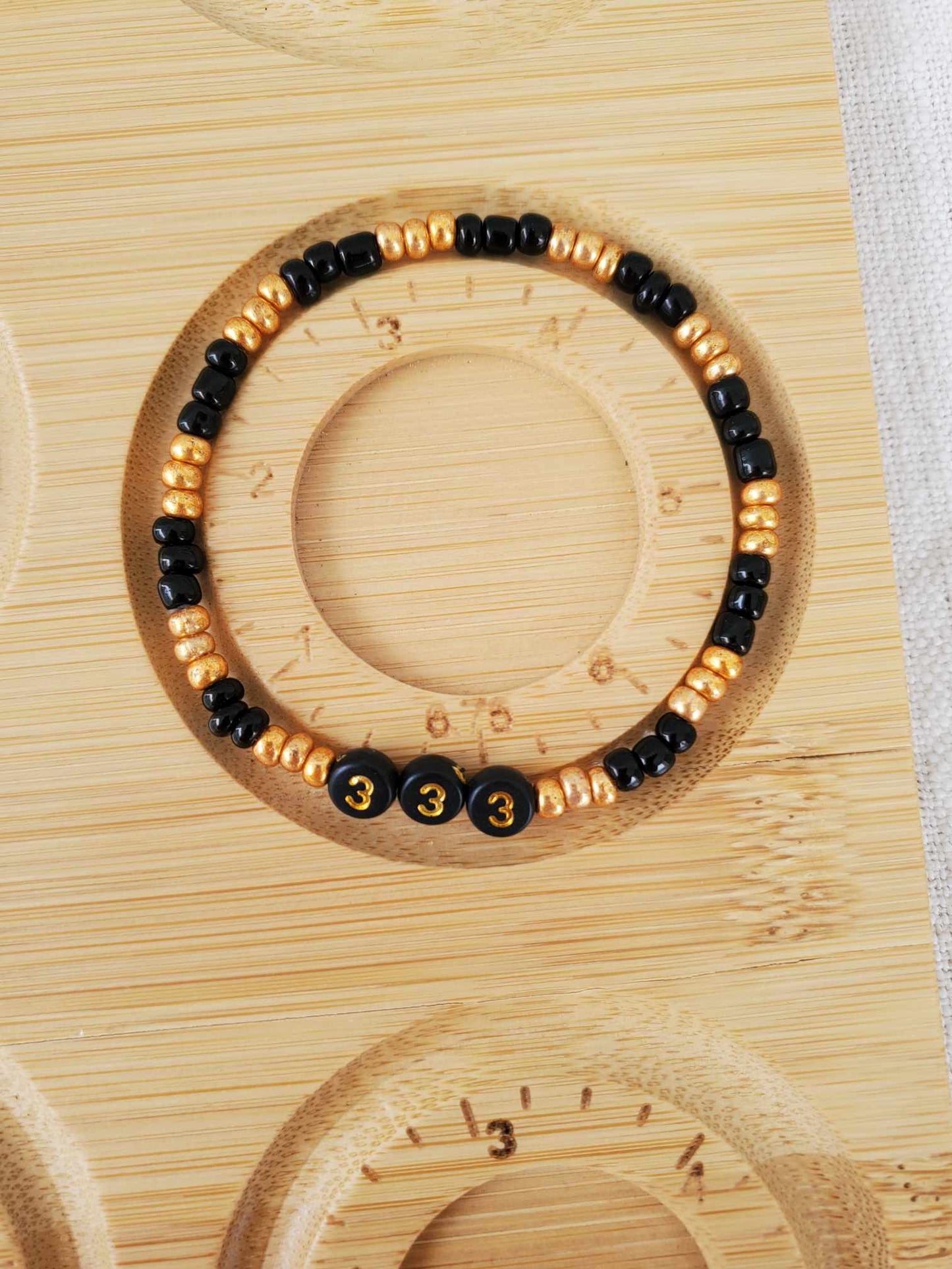 Angel Number 333 (Black & Gold)