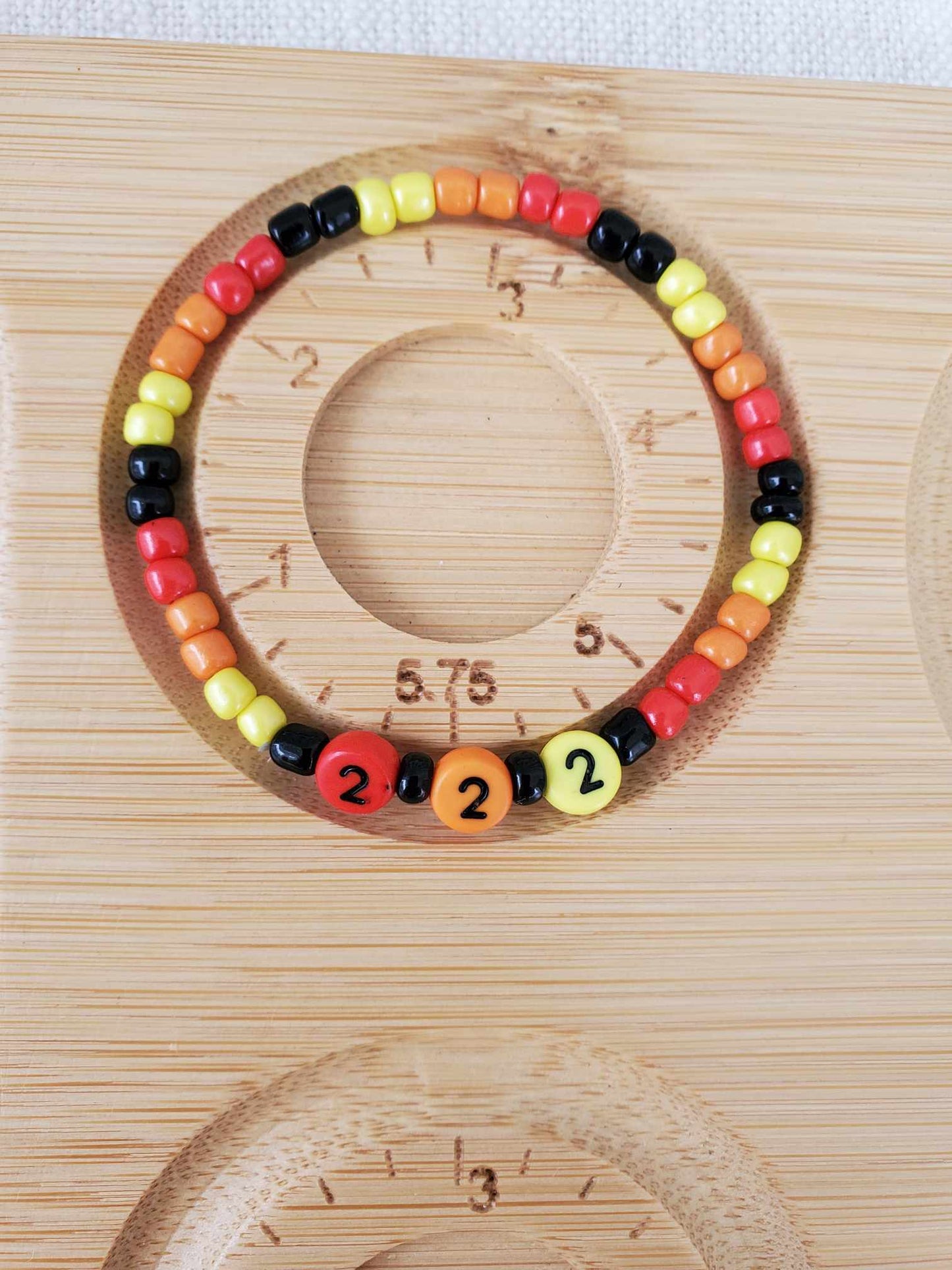 Angel Number 222 (Red, Orange, Yellow & Black) (No. 2)