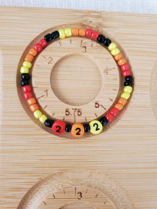 Angel Number 222 (Red, Orange, Yellow & Black) (No. 2)