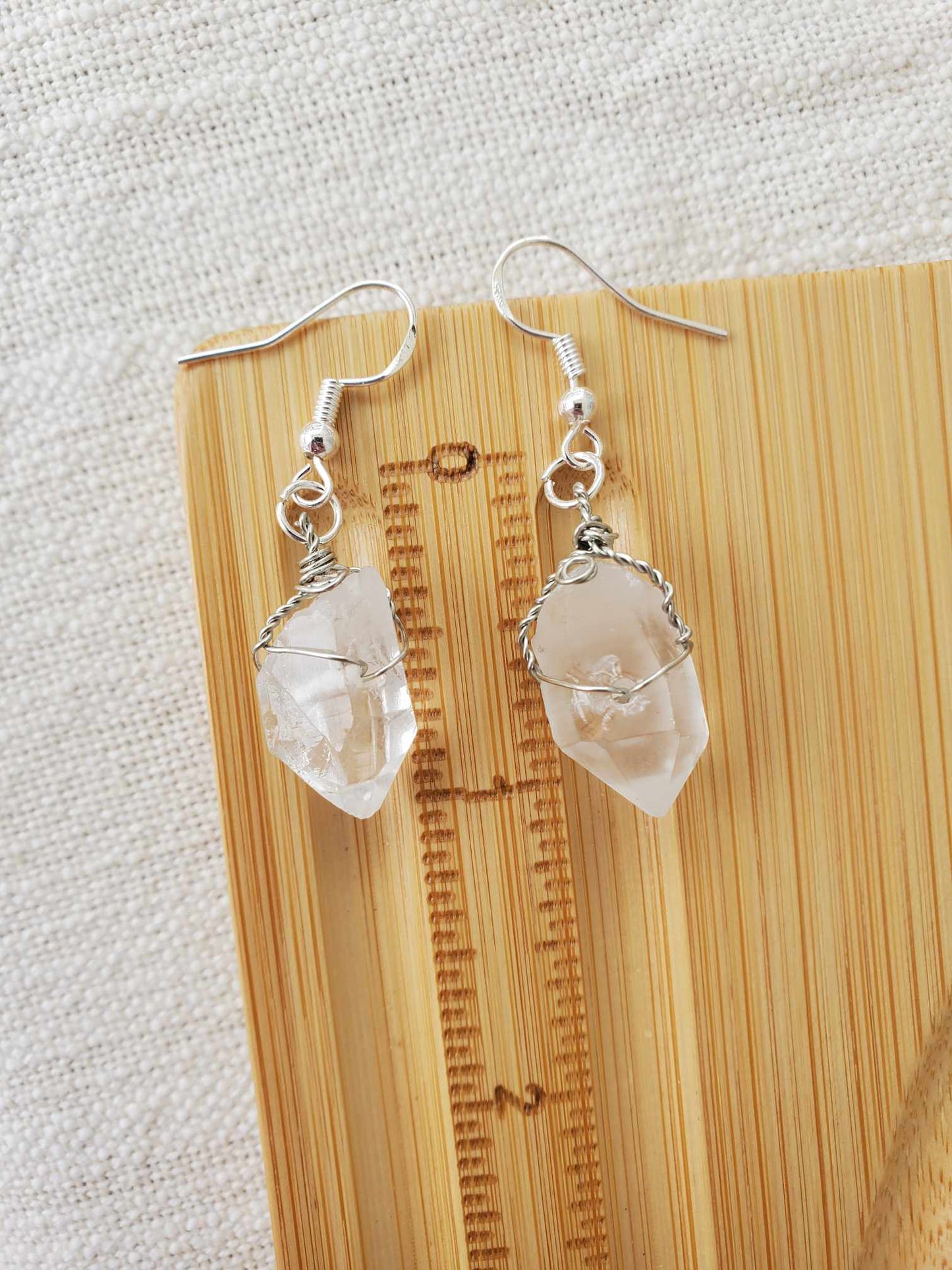 Earrings - Clear Quartz Points