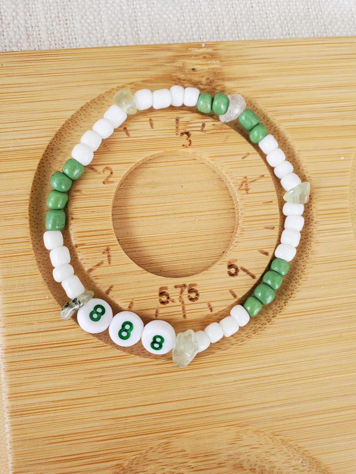 Angel Number 888 (White & Green)