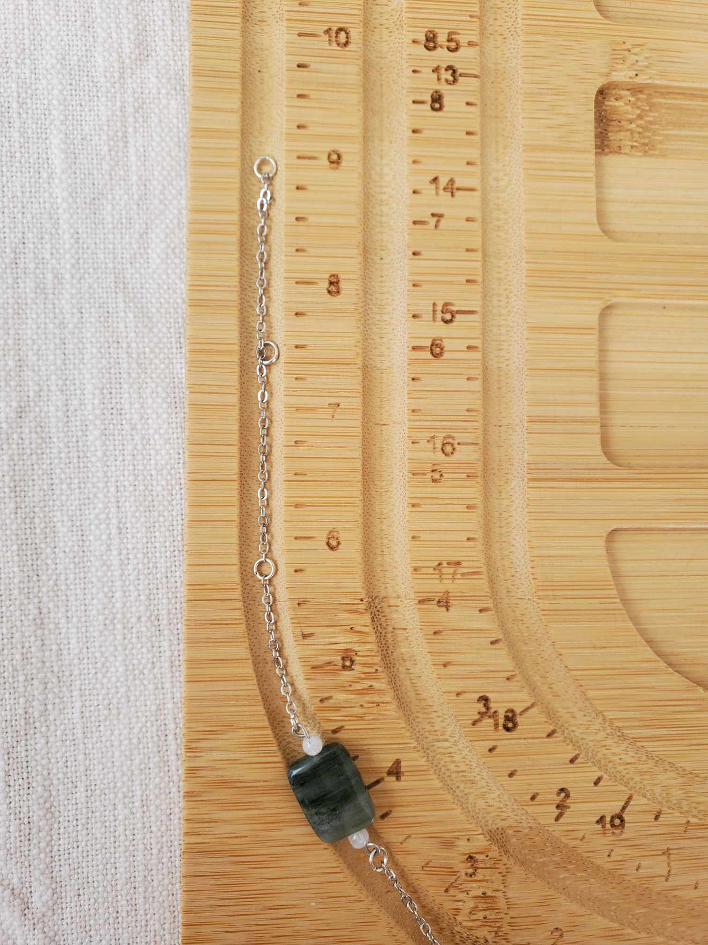 Seaweed Jasper x Moonstone - Earring & Necklace Set