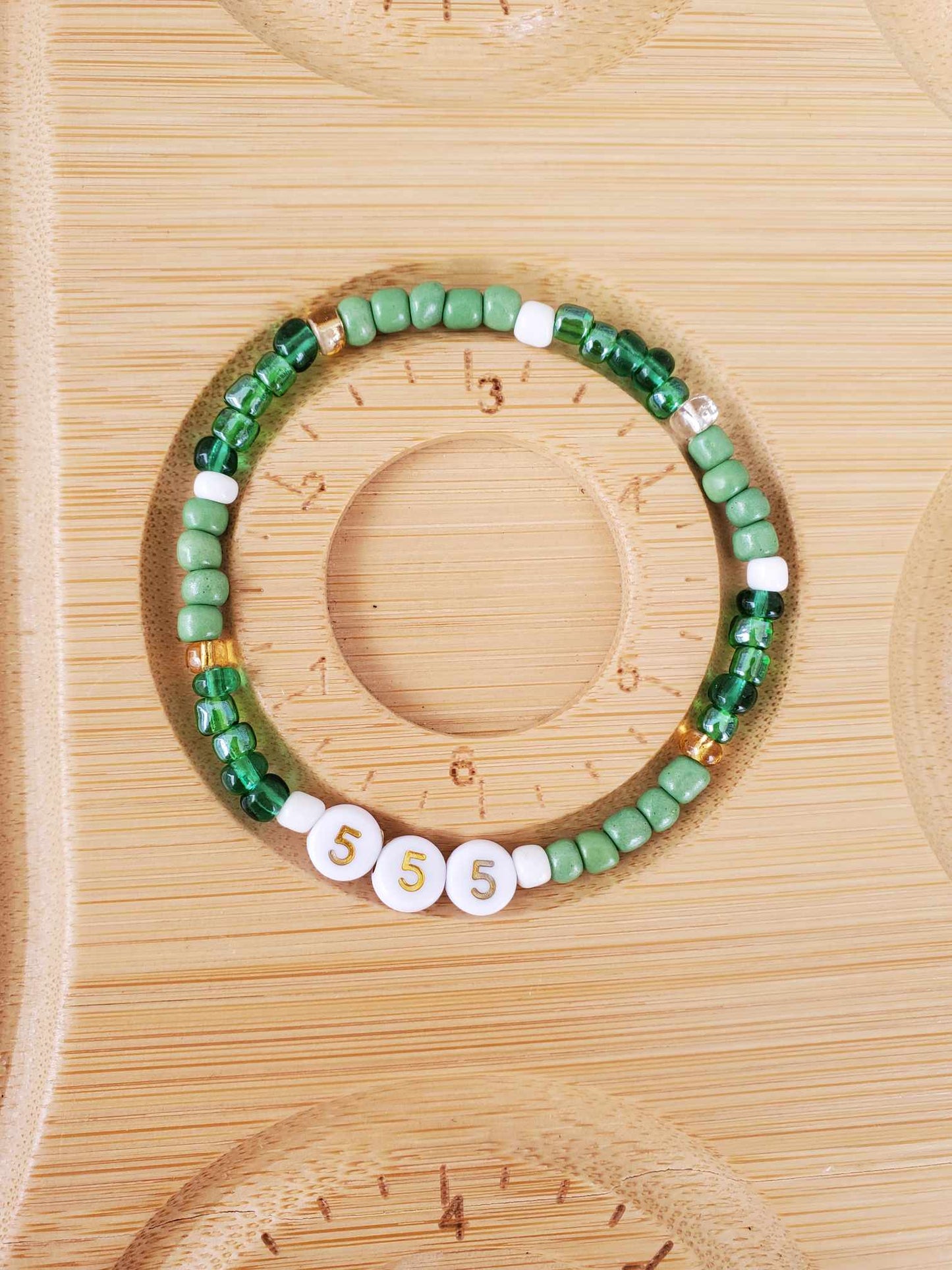 Angel Number 555 (Green & Gold)