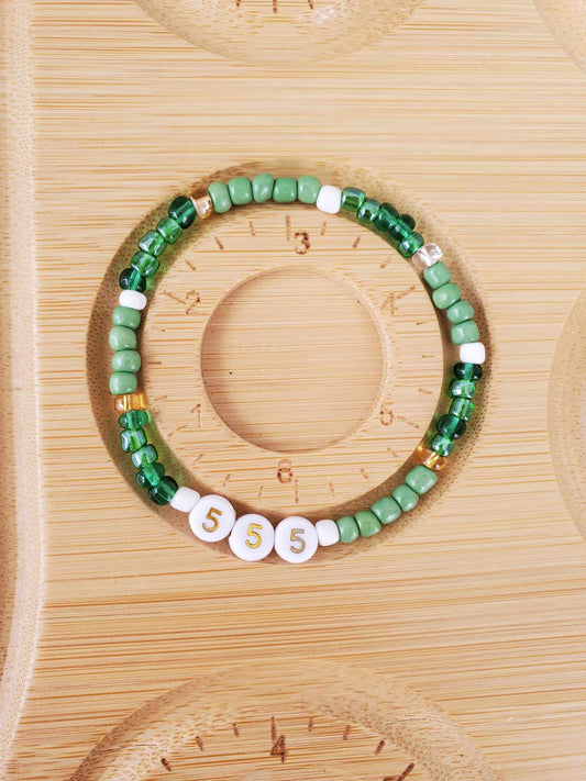 Angel Number 555 (Green & Gold)