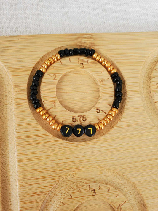 Angel Number 777 (Black & Gold)