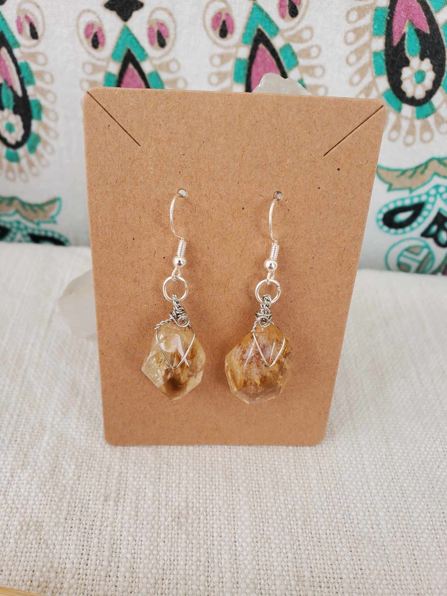 Earrings - Citrine Points