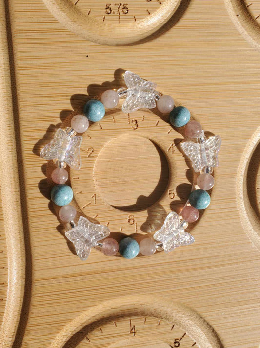 Butterflies w/ Amazonite & Strawberry Quartz