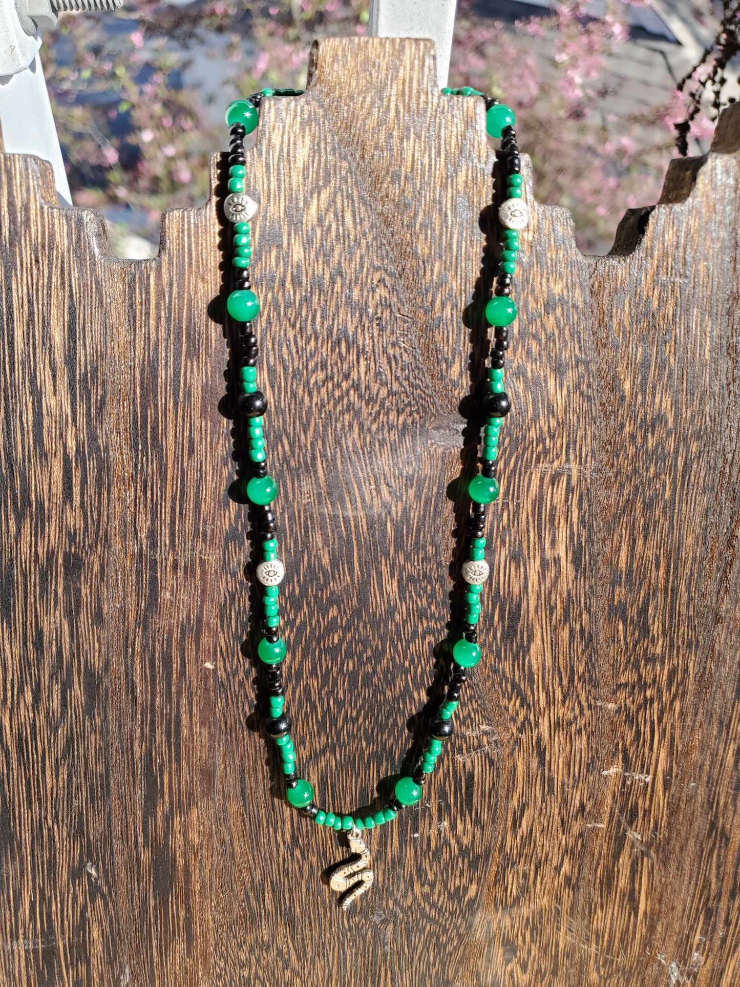 Evil Eye & Snake Necklace - "Dark Nature"