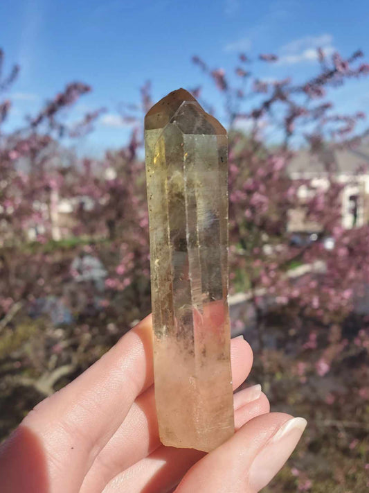 Natural Citrine Point, 3.5" - "Slender Twins"