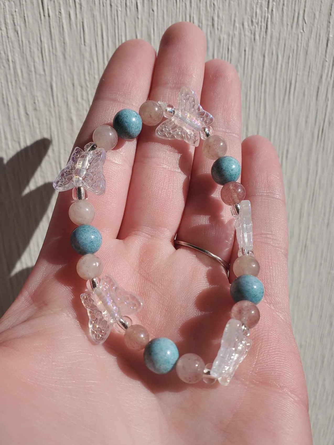 Butterflies w/ Amazonite & Strawberry Quartz