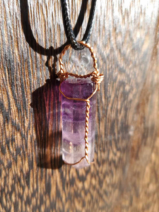 Fluorite (Purple) in Copper Wire