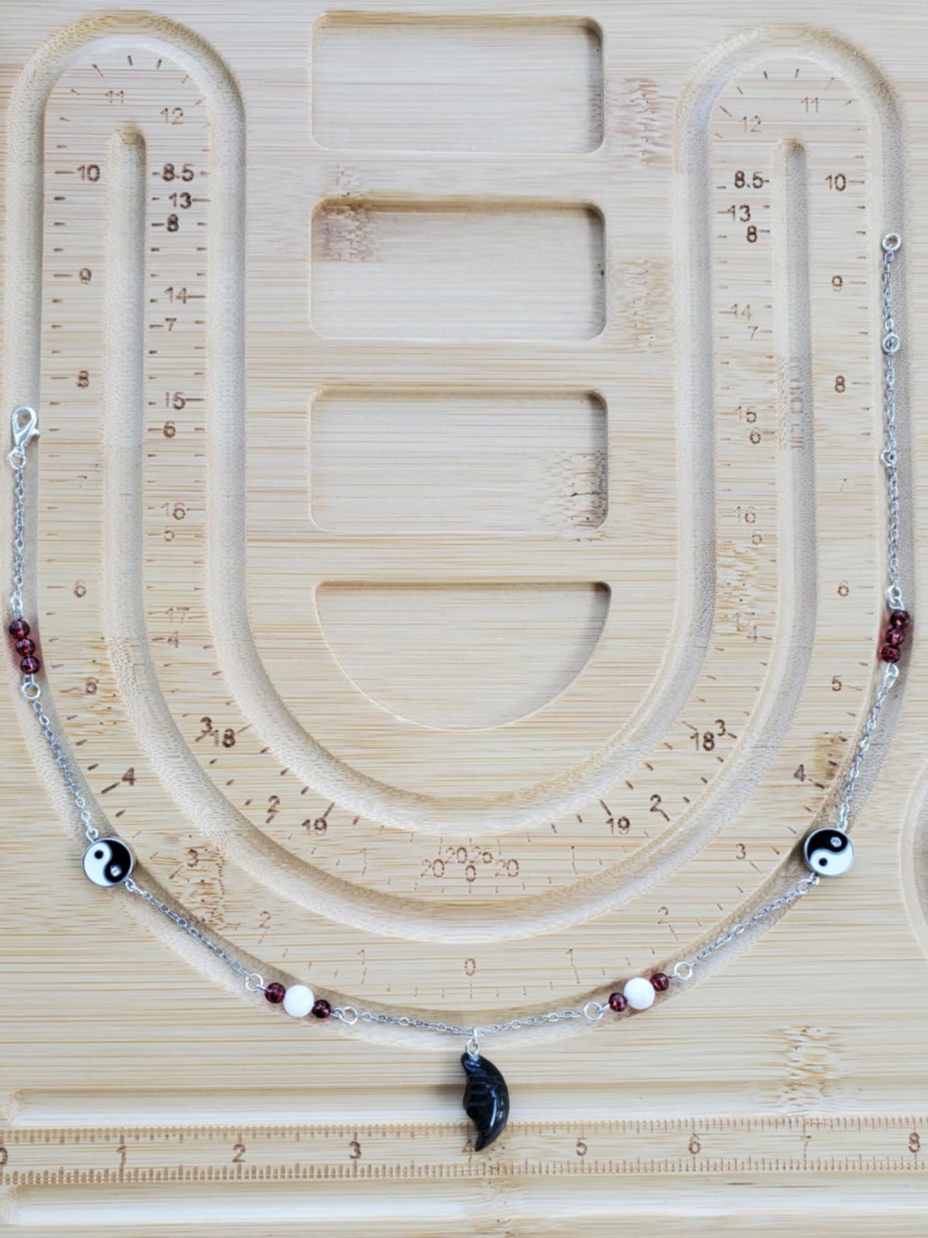 "Lunar Balance" - Obsidian, Garnet & Moonstone