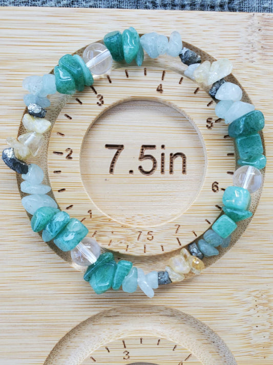 Blue and Green Aventurine, Citrine, Clear Quartz & Pyrite