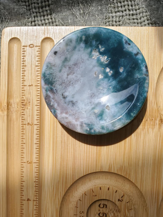 Moss Agate Shallow Bowl