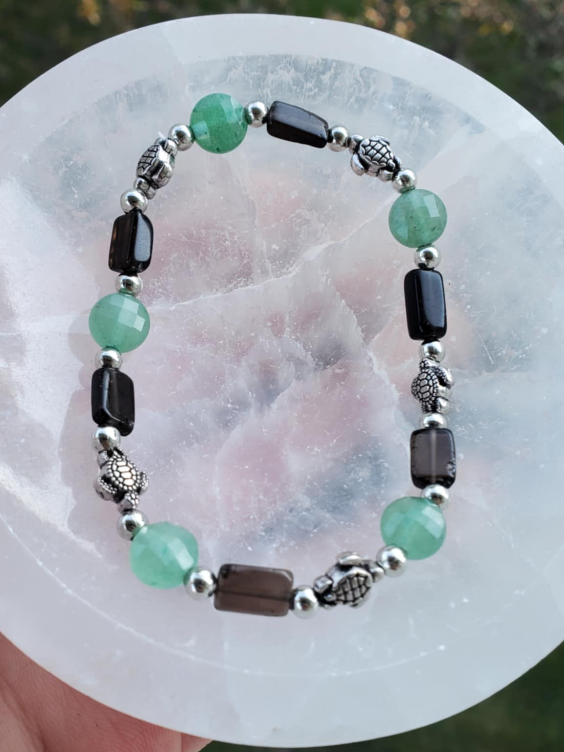 Aventurine & Smoky Quartz w/ Turtles