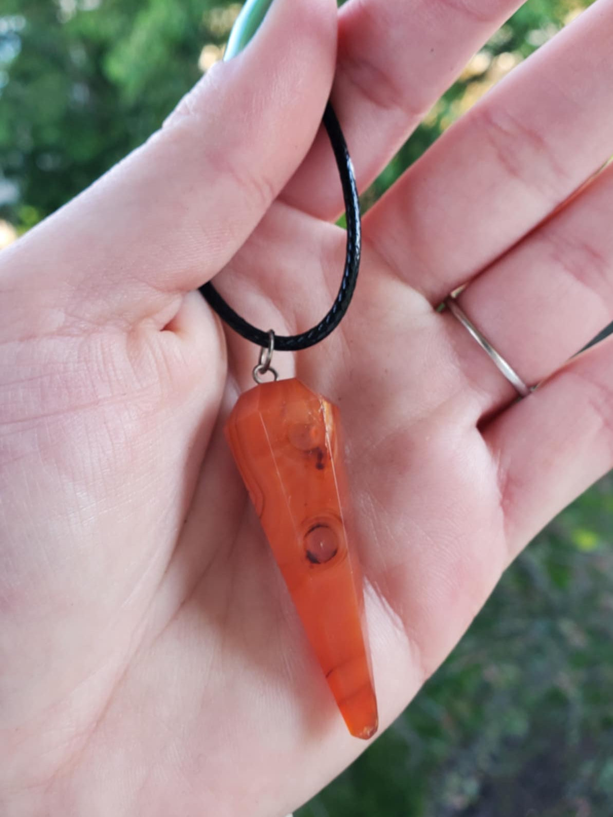 Carnelian Agate Pendulum - Drilled Pendant
