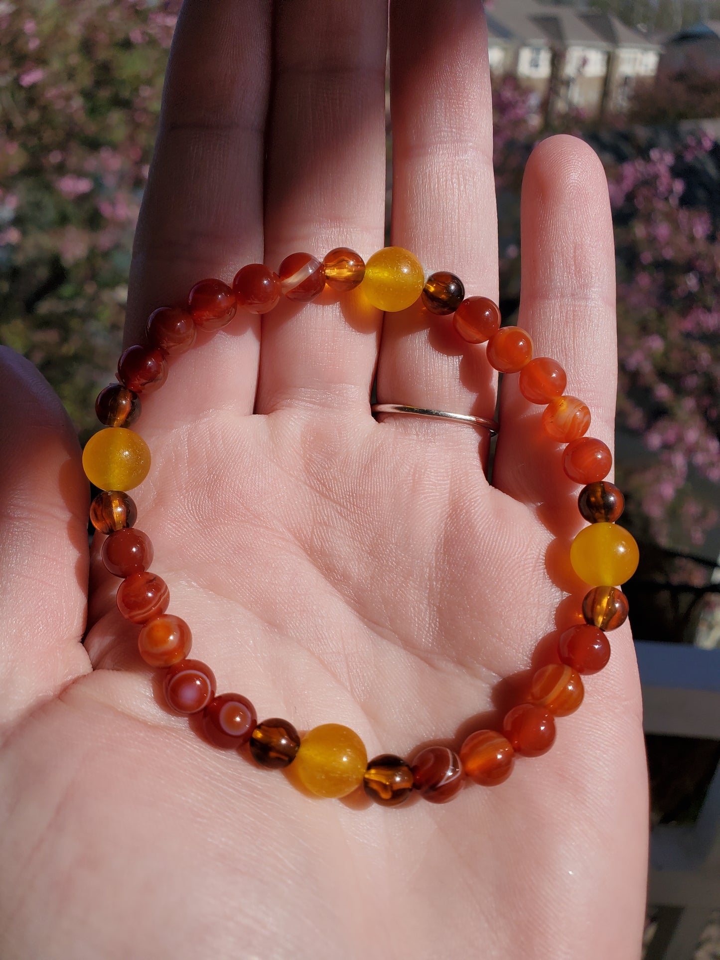 Amber, Carnelian, and Yellow Jade