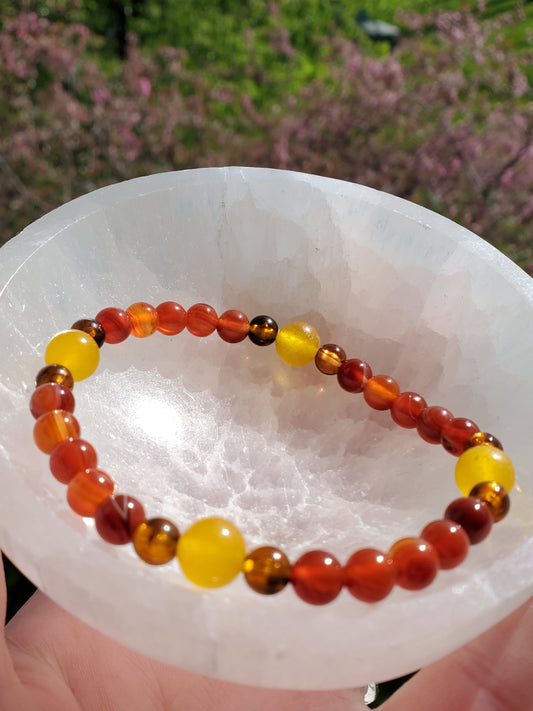 Amber, Carnelian, and Yellow Jade