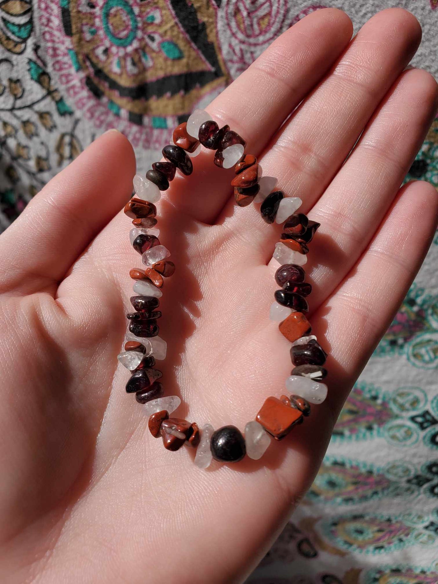 Red Jasper, Garnet and Clear Quartz