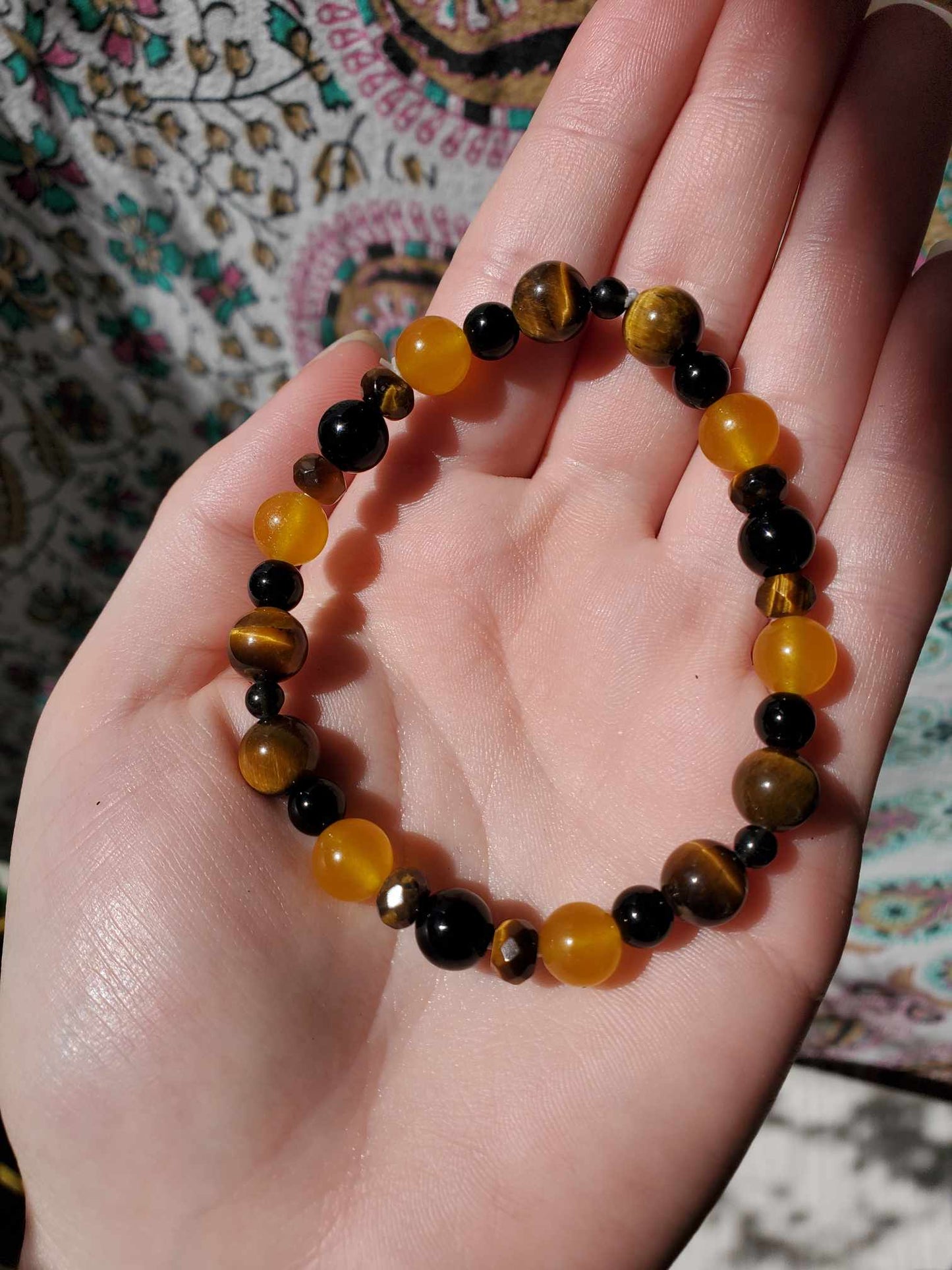 Tiger's Eye, Obsidian, and Jade