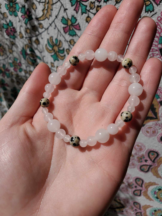 Rose Quartz and Dalmatian Jasper