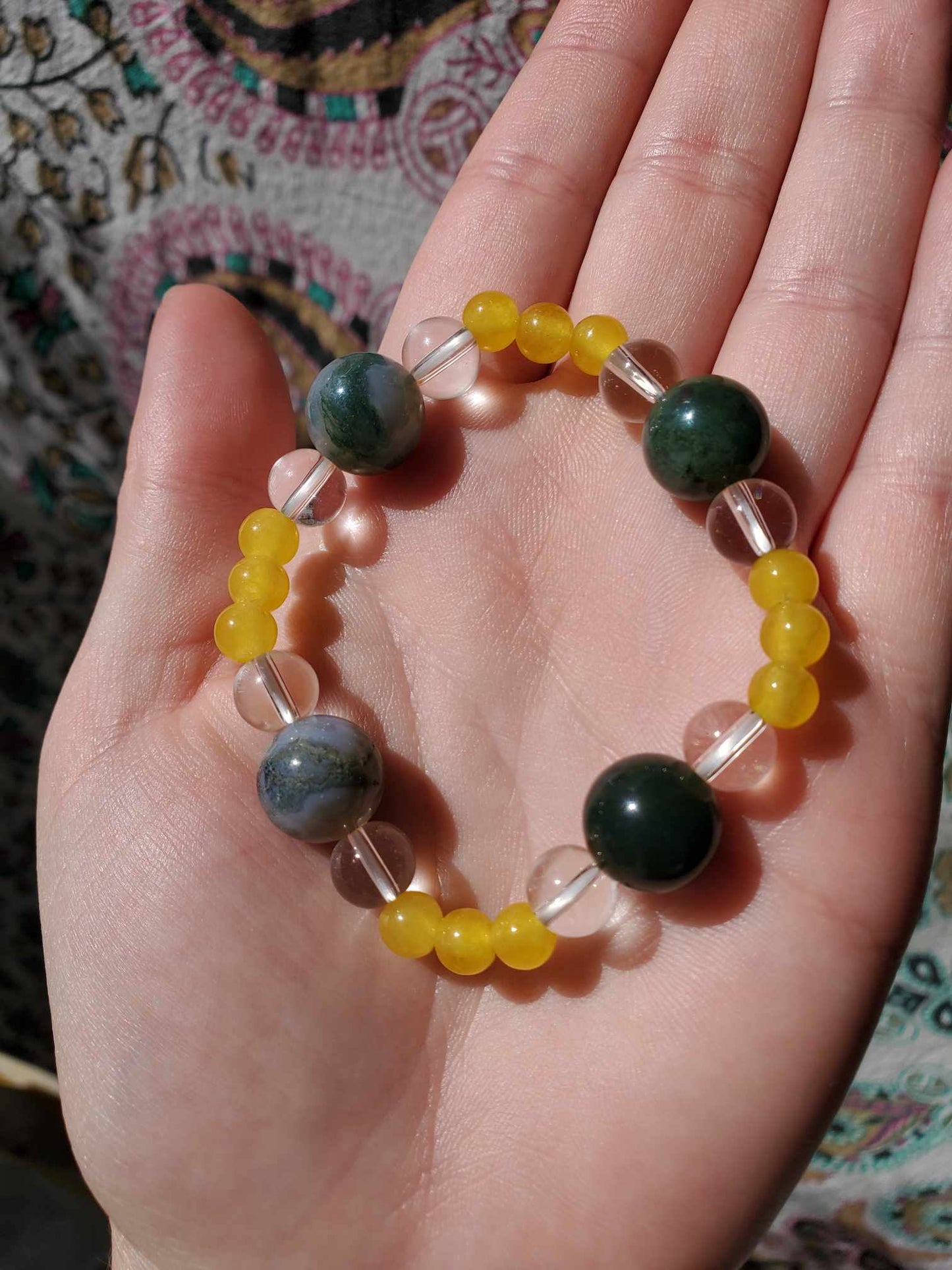 Citrine, Moss Agate and Clear Quartz