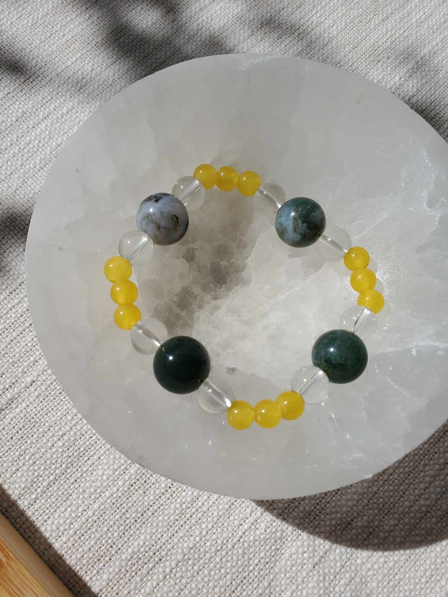 Citrine, Moss Agate and Clear Quartz