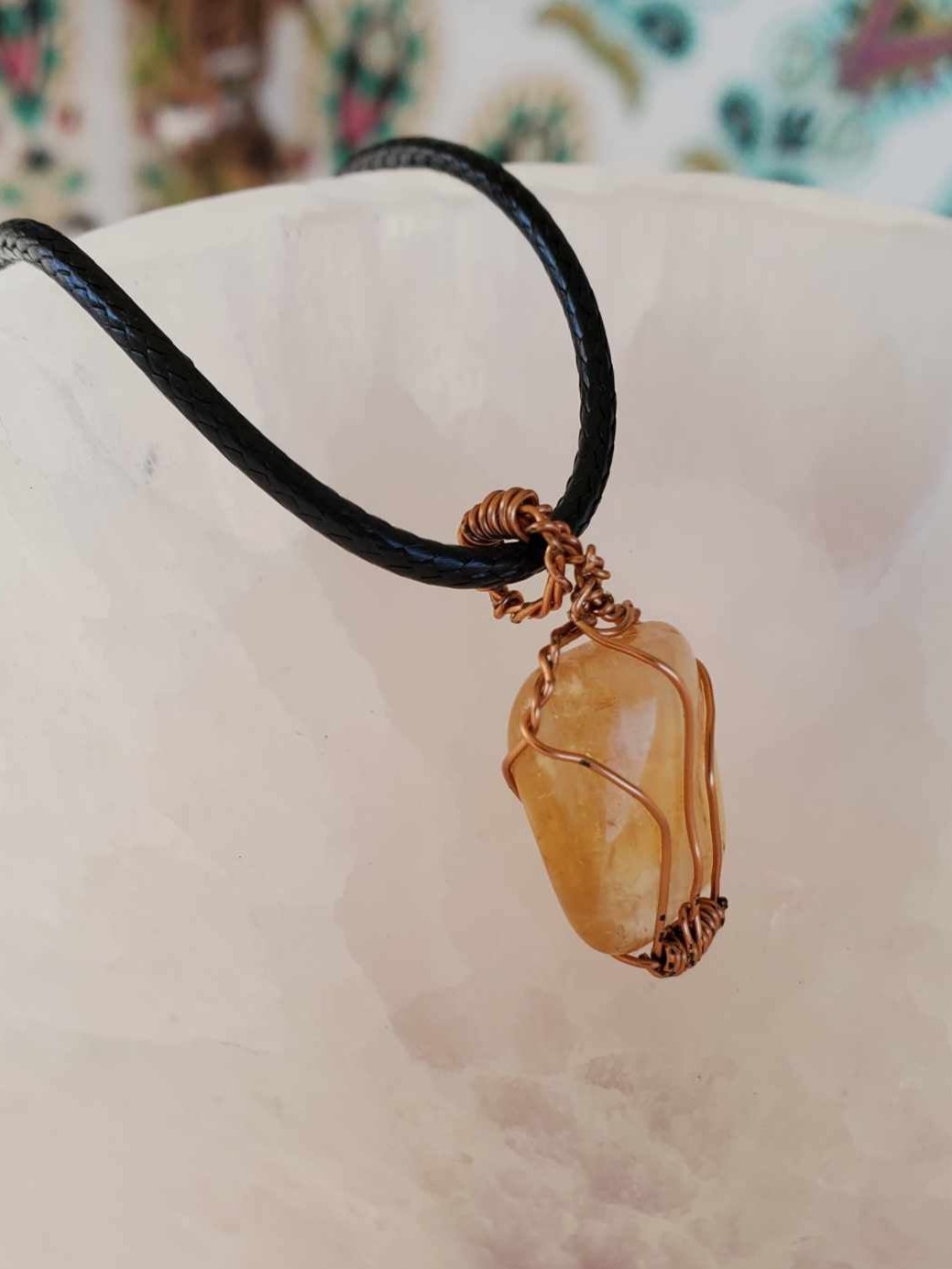 Citrine in Copper Wire