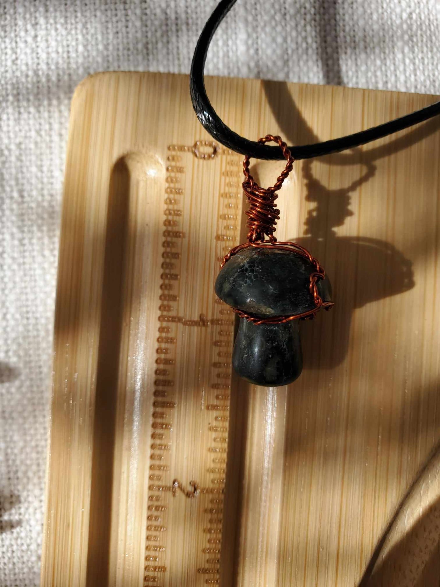 Kambaba Jasper Mushroom in Copper Wire