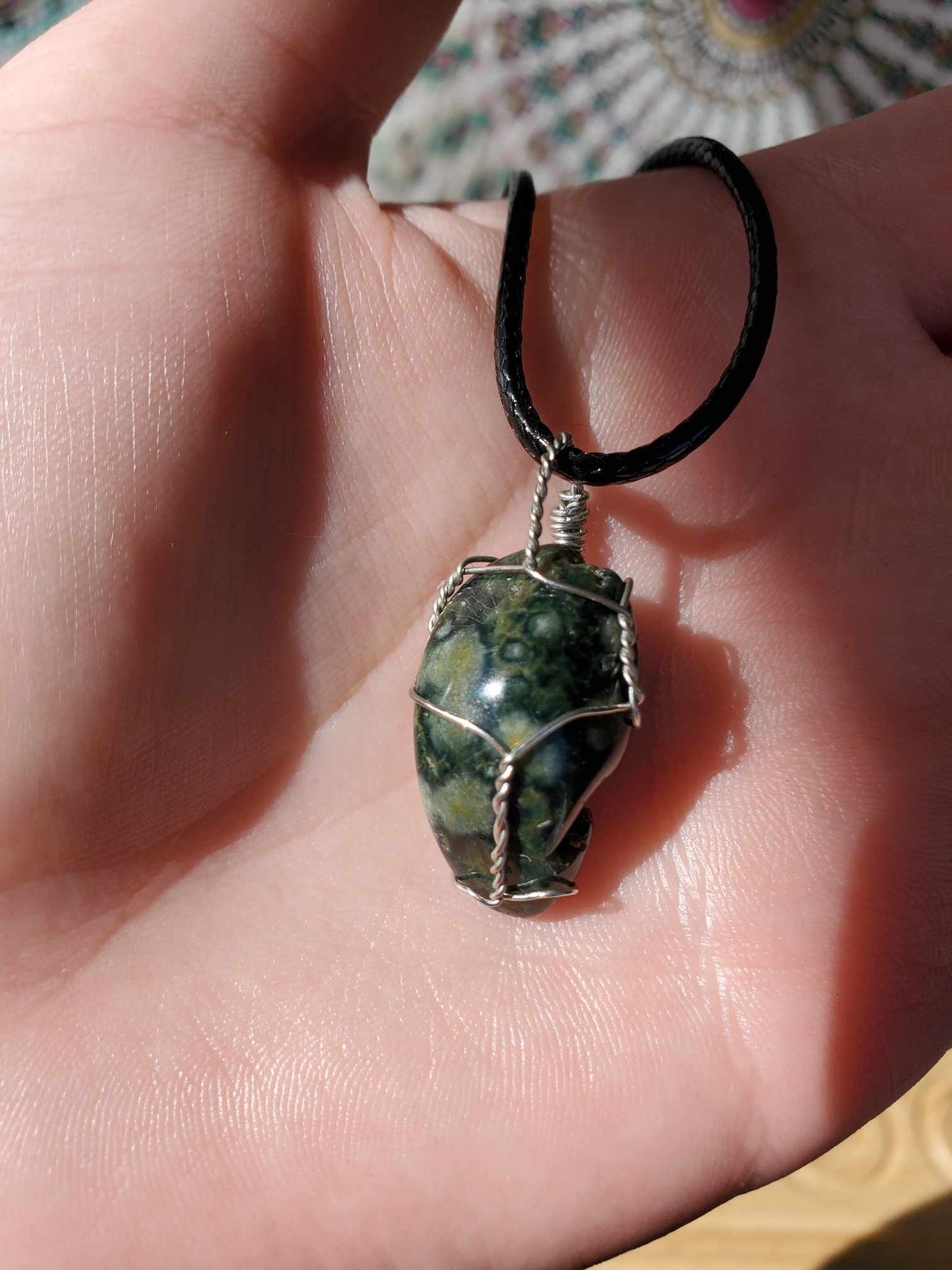 Kambaba Jasper in Silver Wire