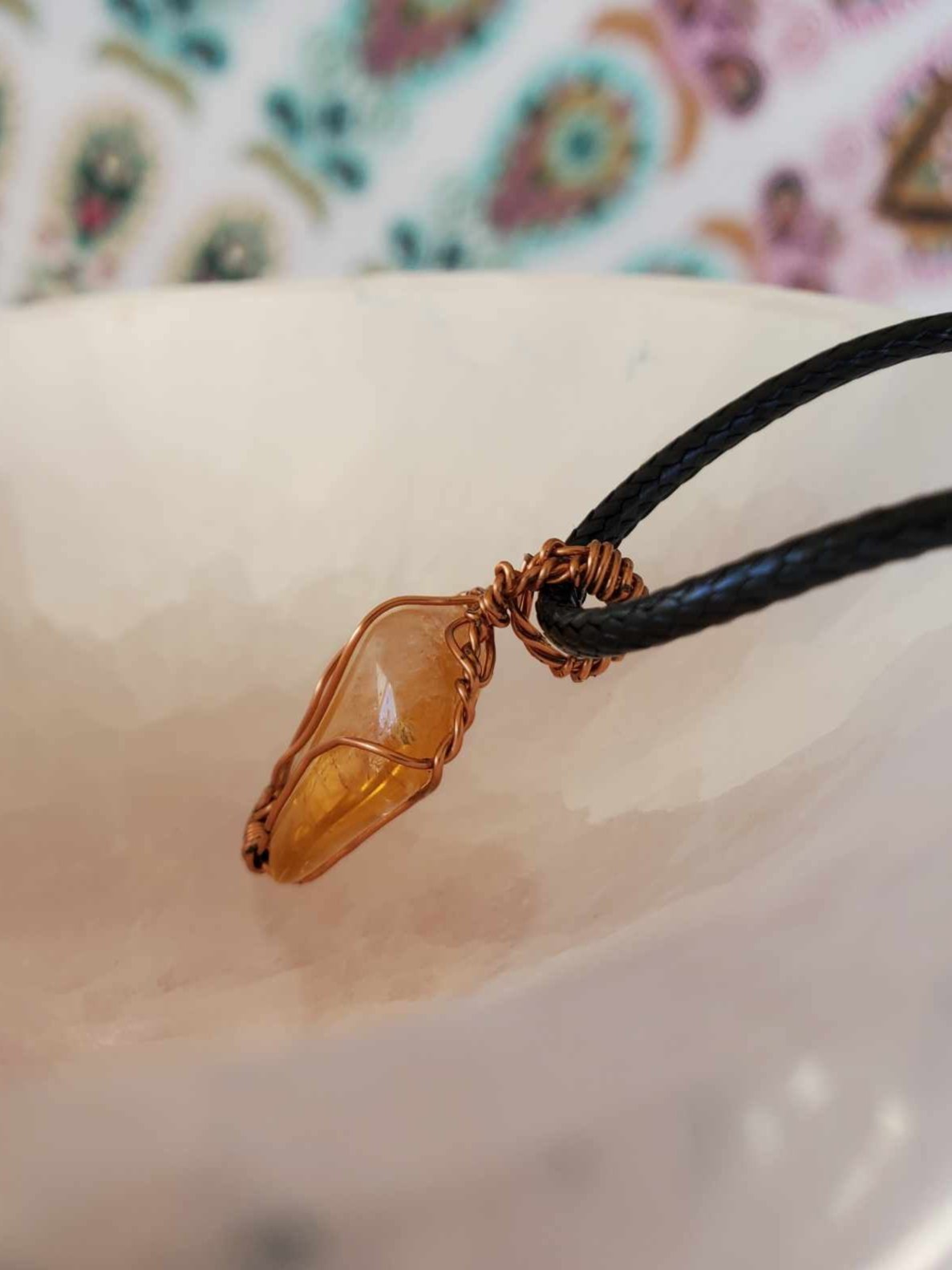 Citrine in Copper Wire