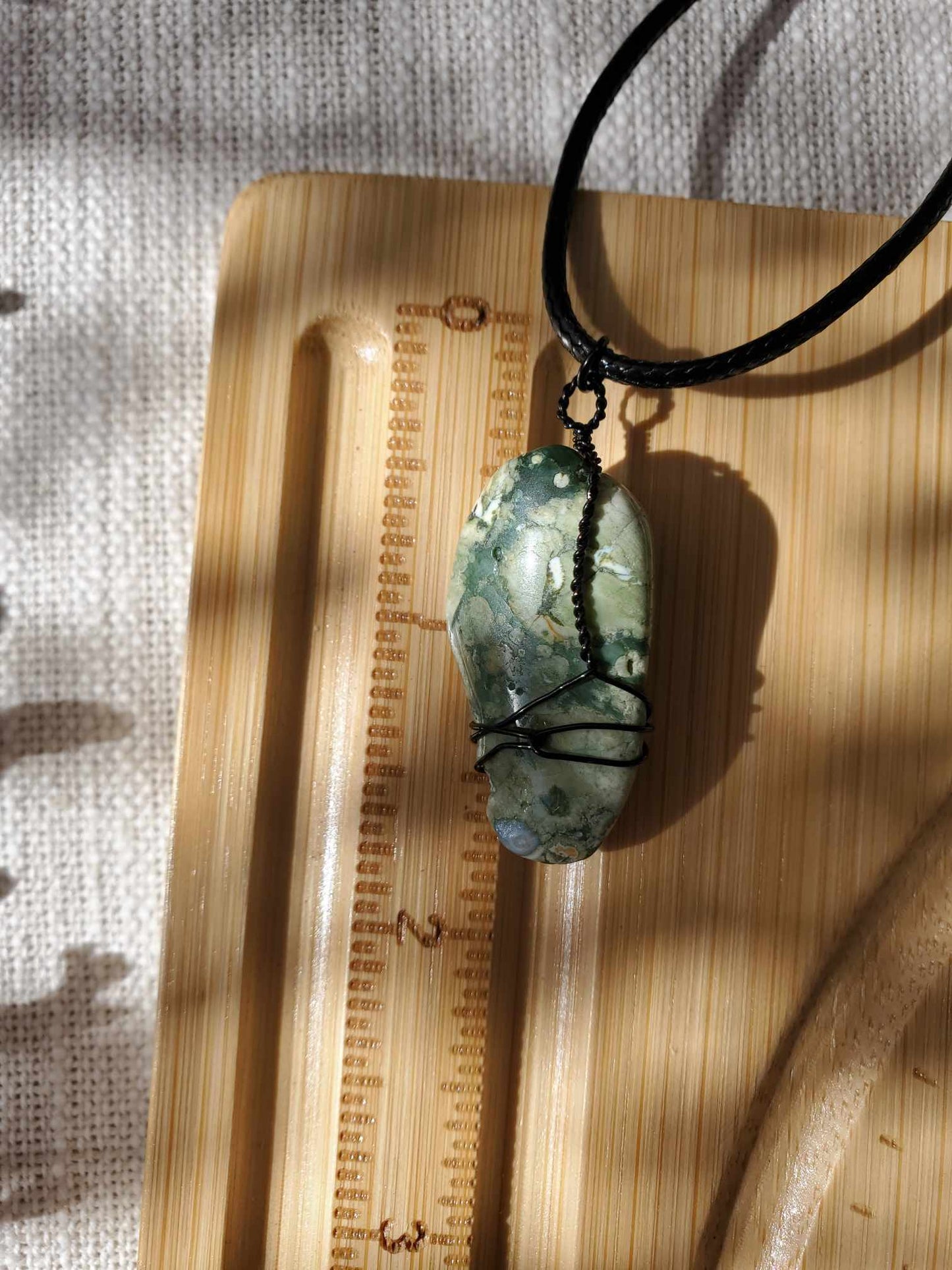 Rainforest Jasper in Black Wire