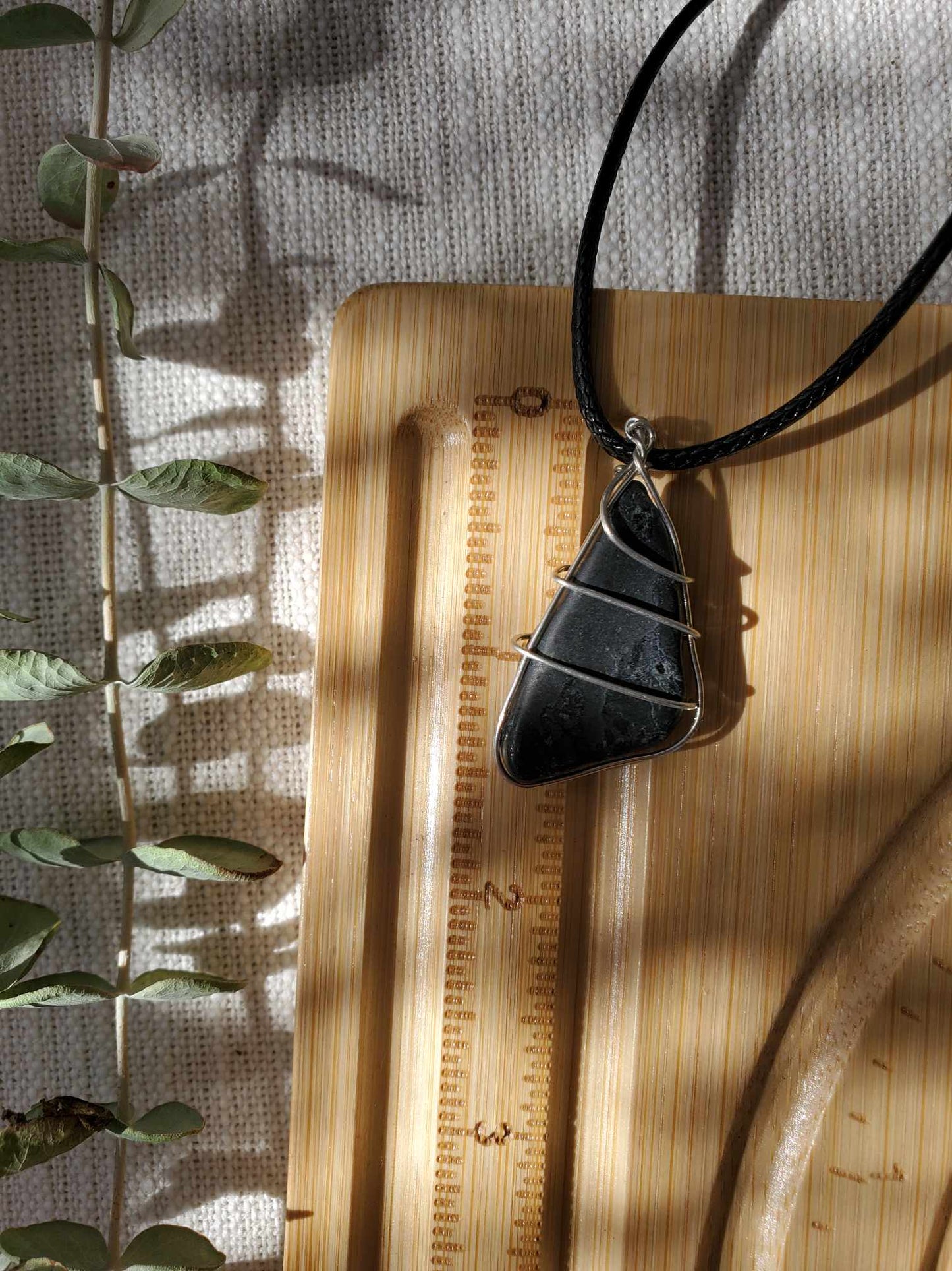 Shungite in Silver Wire