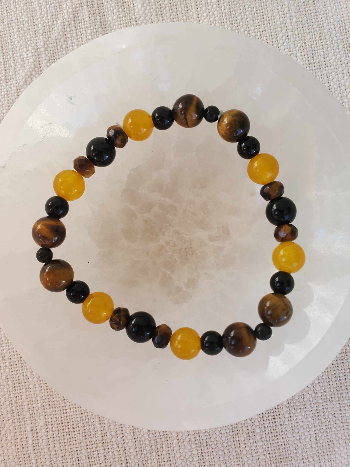 Tiger's Eye, Obsidian, and Jade