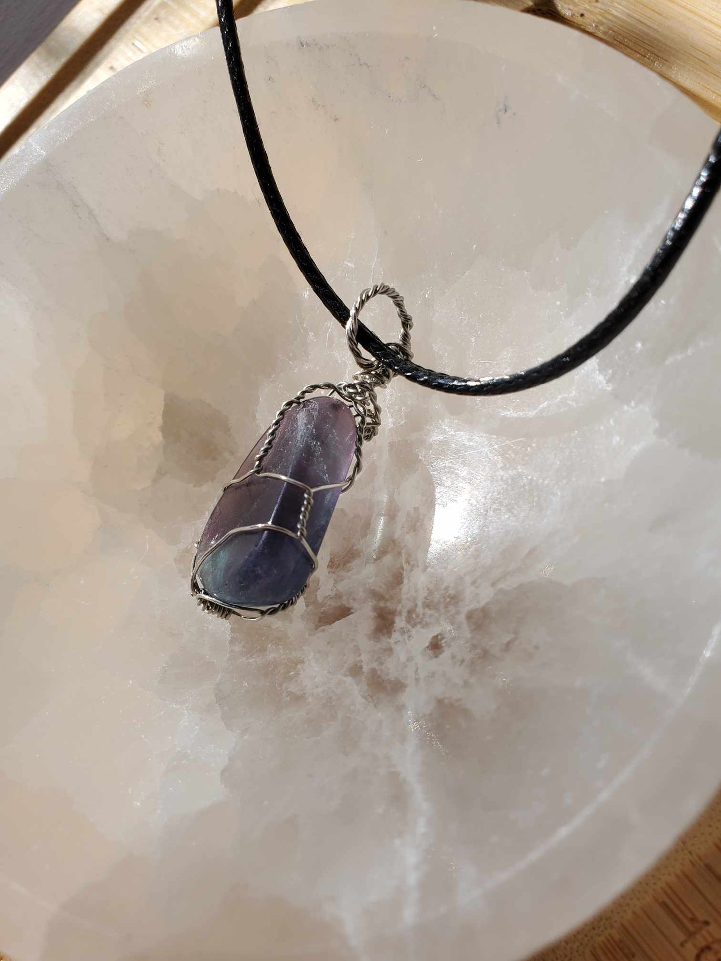 Fluorite in Silver Wire