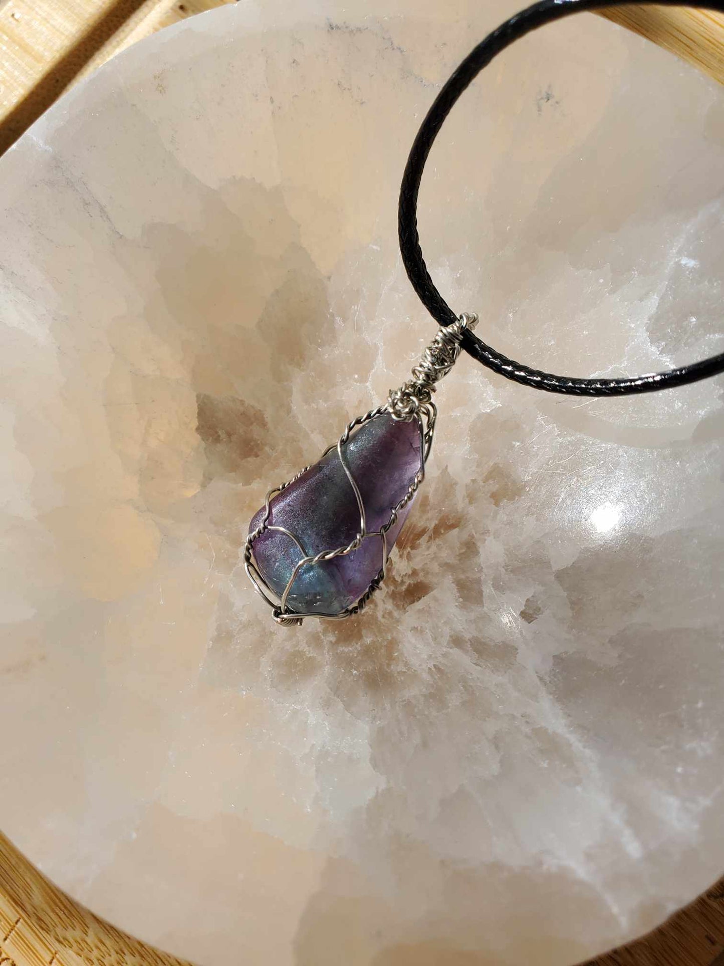 Fluorite in Silver Wire