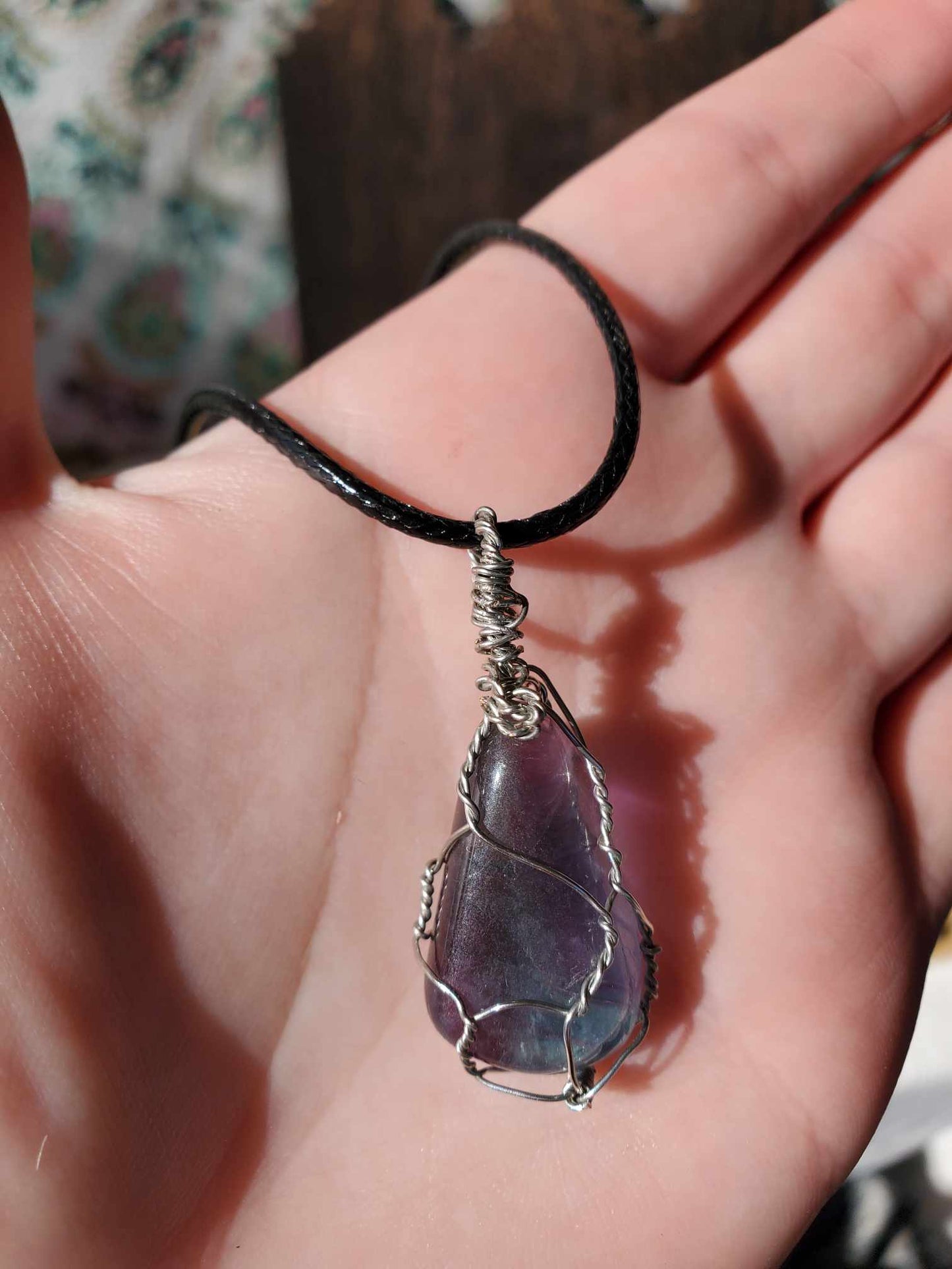 Fluorite in Silver Wire