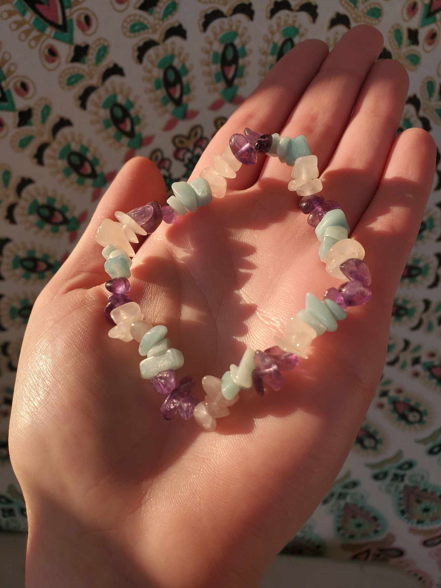 Amazonite, Amethyst and Rose Quartz