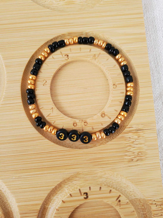 Angel Number 333 (Black & Gold)