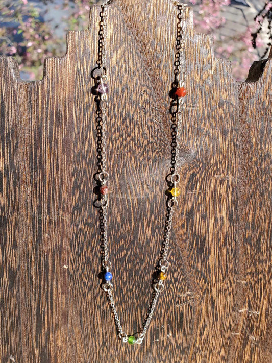 Chakra Balance Choker Necklace, 15"