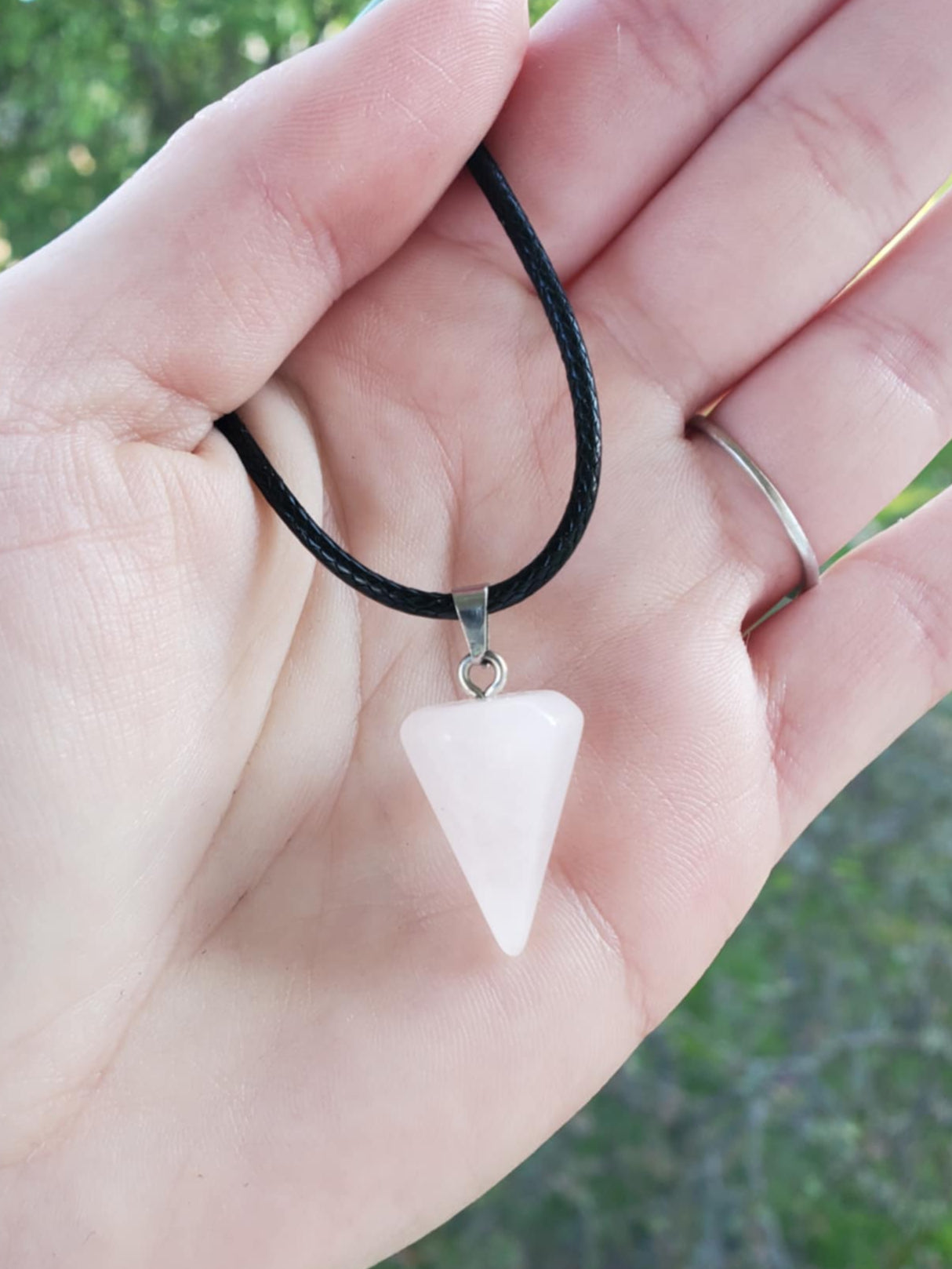 Rose Quartz Pendulum - Drilled Pendant